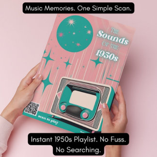1950s Music Dementia Gift Poster with 50s Playlist