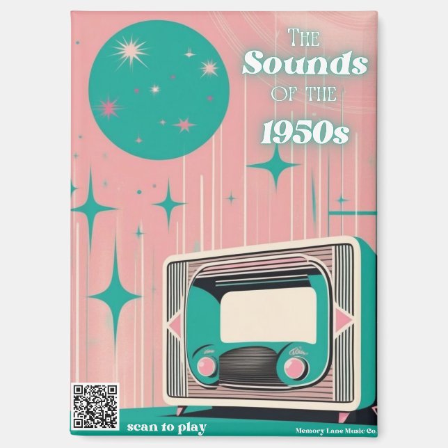 1950s Music QR Code Magnet Dementia Gift (Front)