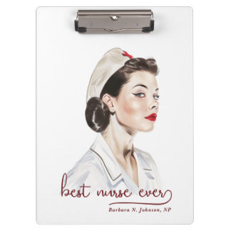 1950s Nurse Retro Vintage Old School Custom Clipboard