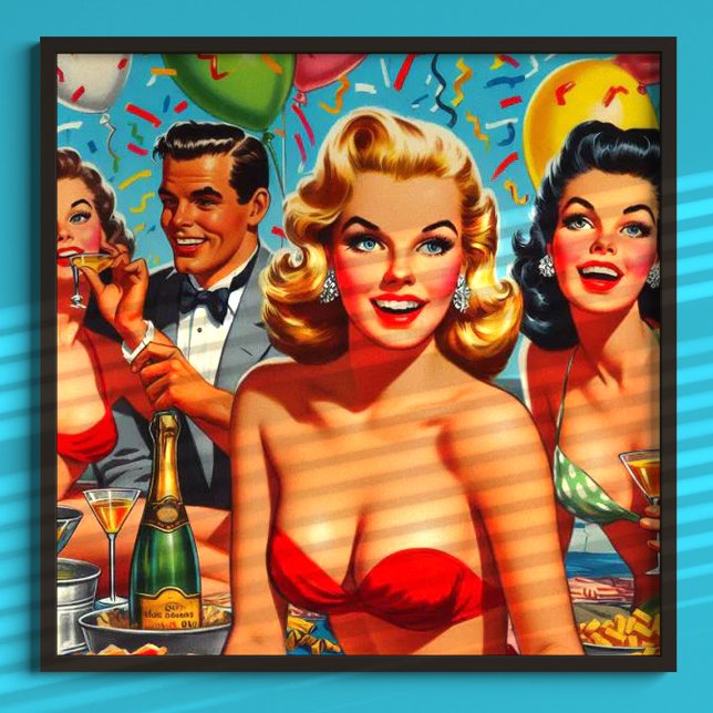 1950s Party Illustration Poster (Creator Uploaded)