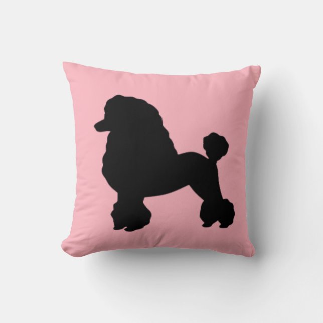 1950's Pink Poodle Skirt Inspired Throw Pillow (Front)