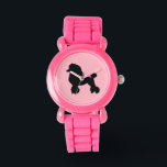 1950's Pink Poodle Skirt Kid's Watch<br><div class="desc">Break out your bobby socks and saddle shoes and start dancing! This 1950's Pink Poodle Skirt Inspired Kid's Watch looks like a classic 1950's poodle skirt. The design features a black silhouette of a poodle on a pink background. It's beginning to look a lot like the 1950s!</div>