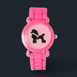 1950's Pink Poodle Skirt Kid's Watch<br><div class="desc">Break out your bobby socks and saddle shoes and start dancing! This 1950's Pink Poodle Skirt Inspired Kid's Watch looks like a classic 1950's poodle skirt. The design features a black silhouette of a poodle on a pink background. It's beginning to look a lot like the 1950s!</div>