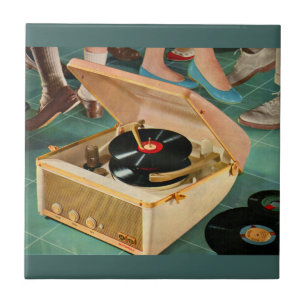 1950s portable record player ad tile