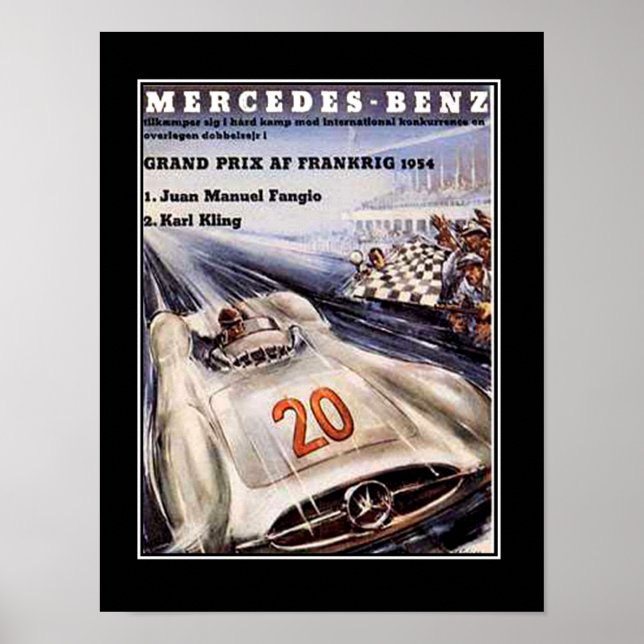 1950's Racing Car Vintage Poster (Front)