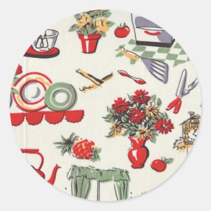 1950's Retro Designs Classic Round Sticker