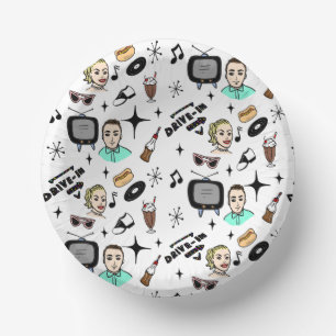 1950's Retro Graphics Nostalgic Birthday     Paper Plate