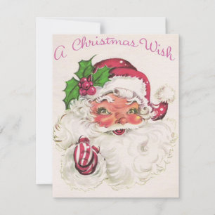 1950s Retro Vintage Christmas Santa Holiday Card