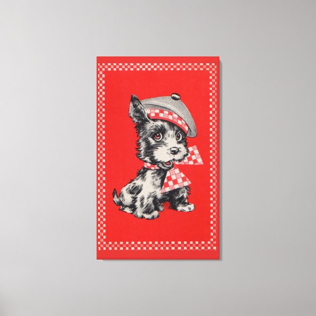 1950s Scottie dog in red Canvas Print (Front)