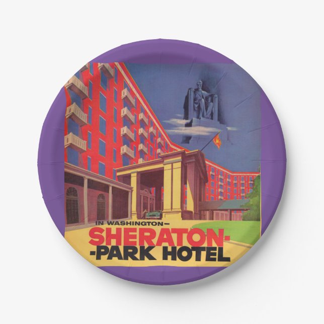 1950s Sheraton Park Hotel - Washington, DC ad Paper Plate (Front)