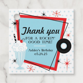 1950s Sock Hop Birthday Favour Tag