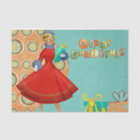 1950s Style Christmas Woman with Presents