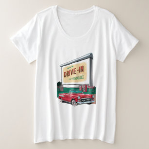1950s-style drive-in movie plus size T-Shirt