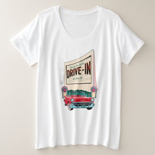  1950s-style drive-in movie plus size T-Shirt (Design Front)