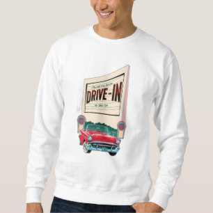  1950s-style drive-in movie sweatshirt
