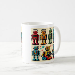 1950s style toy robots coffee mug