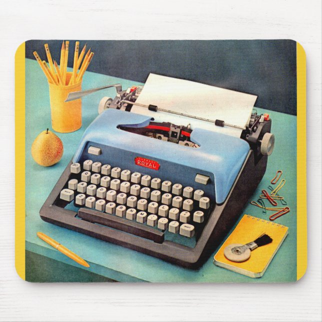 1950s typewriter ad image mouse pad (Front)