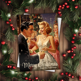 1950s Vintage Christmas Party Custom Holiday Card