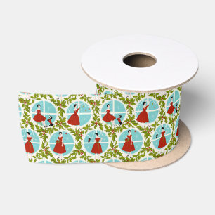 1950's Vintage Christmas Satin Ribbon