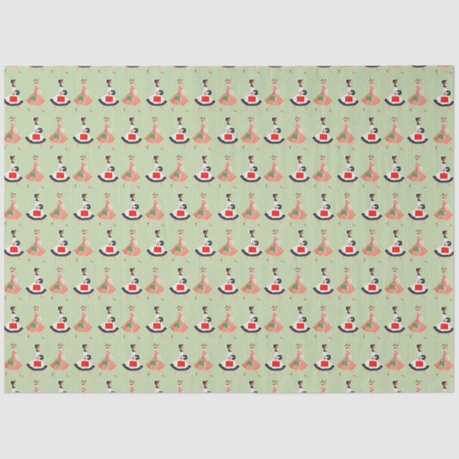 1950's Vintage Christmas Series Design 4 Tissue Paper (Front)