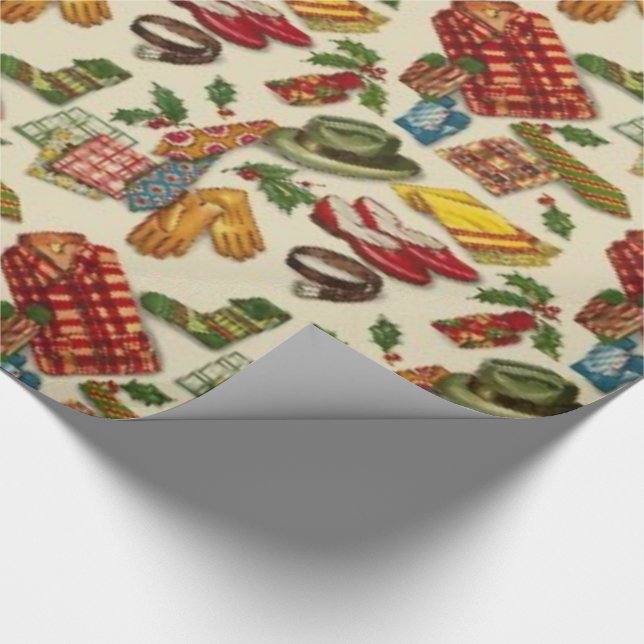 1950s Vintage Christmas Wrapping Paper (Corner)