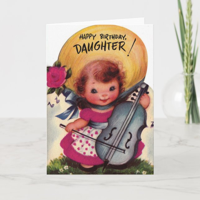 1950s Vintage Happy Birthday Daughter Card (Front)