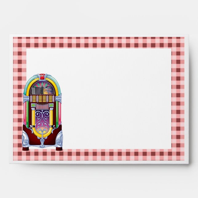 1950s Vintage Jukebox Wedding Envelope (Front)