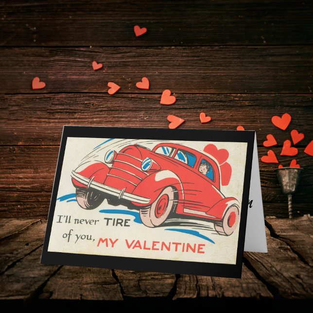 1950's Vintage Red Classic Car Valentine Holiday Card (Creator Uploaded)