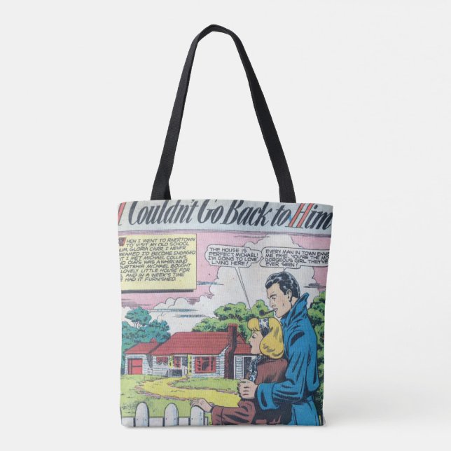 1950s Vintage Romantic Comic Tote Bag (Back)