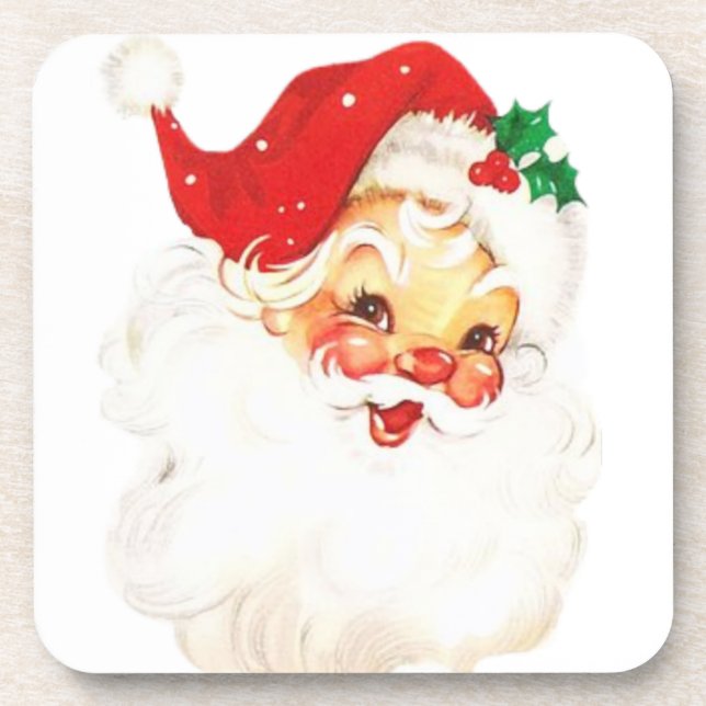 1950s Vintage Santa Claus Christmas Coaster (Front)