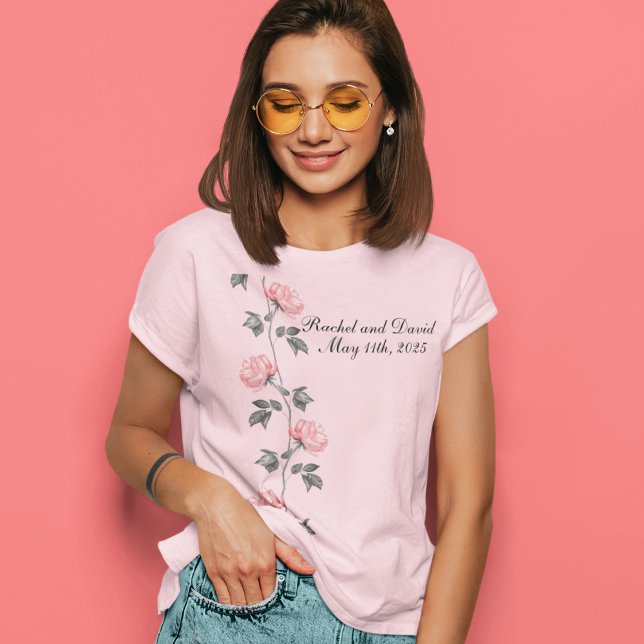 1950's Wallpaper Roses Wedding Bridesmaids' T-Shirt (Creator Uploaded)