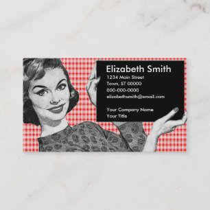 1950s Woman with a Sign V2 Business Card