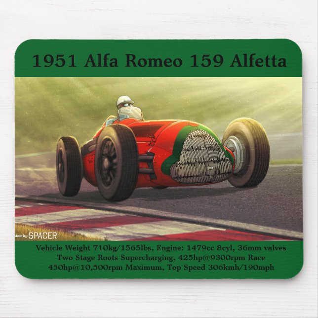 1951 Alfa Romeo 159 Alfetta Mouse pad (Front)