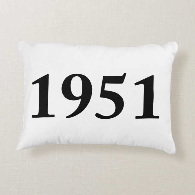 1951 for birthdays, anniversaries, celebrations decorative cushion (Back)
