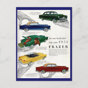 1951 Frazer automobile ad Postcard