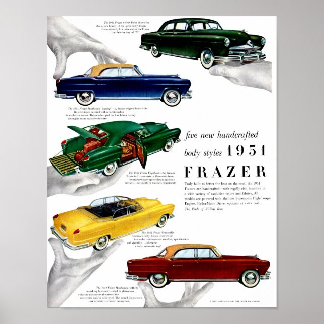1951 Frazer automobile ad Poster (Front)