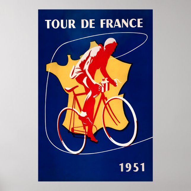 1951 French Bicycle Race Poster Prints (Front)