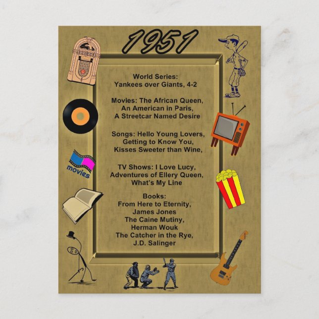 1951 Great Events Birthday Card (Front)