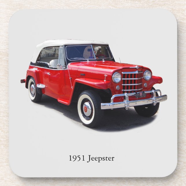 1951 Jeepster top up set of 6 coasters (Front)