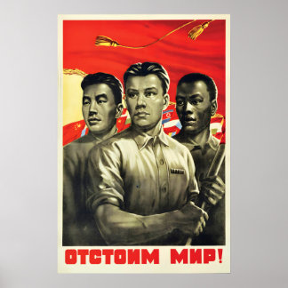 1951 Soviet Propaganda Poster Nations for peace