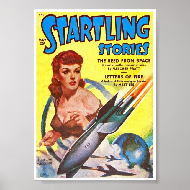 1951 STARTLING STORIES SCI FI PULP MAG POSTER (Front)
