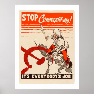 1951 Stop Communism Propagandas Cold War Poster