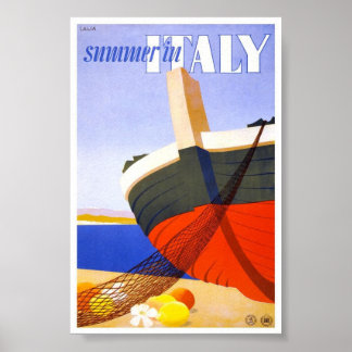 1951 Summer In Italy Italian Vintage Travel Poster