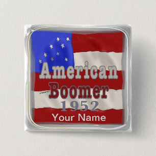 1952 Birthday Baby Boomer 15 Cm Square Badge