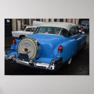 1952 Blue Vintage Cadillac Poster