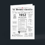 1952 The Year You Were Born Birthday Card<br><div class="desc">Step into the past with our fascinating 1952 birthday card! Packed with important moments and interesting facts from 1952, it's made just for your special birthday. This birthday card is full of cool insights and snapshots from that time. From big events like the first colour TV show, the rise of...</div>
