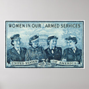 1952 Women in US Armed Services Stamp Poster