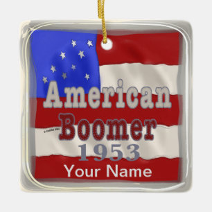 1953 Baby Boomer Birthday custom ornaments 