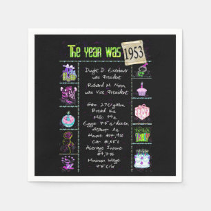 1953 Birthday Year Trivia Napkins