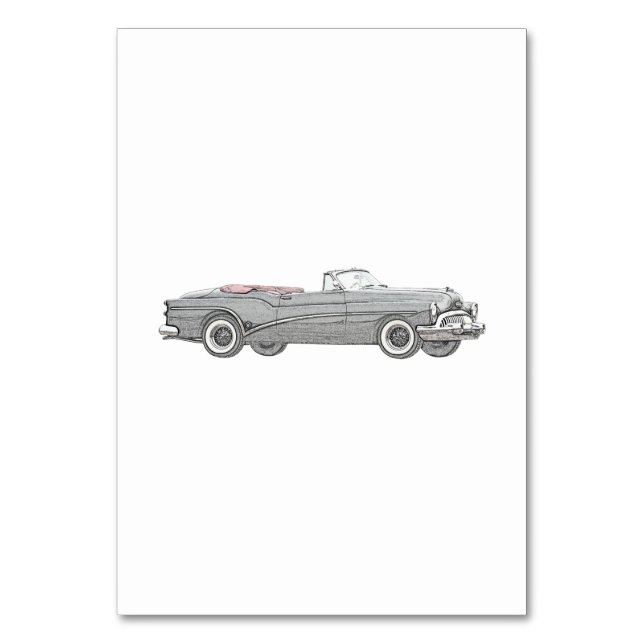 1953 Buick Skylark Convertible Coupe - Black Table Number (Front)